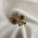 Anillo CH 3.8gr - T6 3/4 Oro Amarillo Circones Blancos