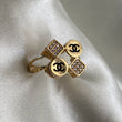 Anillo CH 3.8gr - T6 3/4 Oro Amarillo Circones Blancos