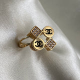 Anillo CH 3.8gr - T6 3/4 Oro Amarillo Circones Blancos