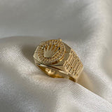 Anillo Corona RX 7.1gr-T7 3/4 Circones Blancos Oro Amarillo