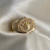 Anillo Corona RX 7.1gr-T7 3/4 Circones Blancos Oro Amarillo