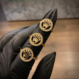 Anillo Corona Aro RX 3gr T7 1/2 Circones Blancos Oro Amarillo
