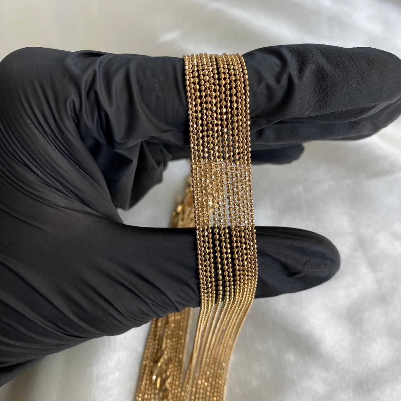 Cadena Militar 4.6gr/50cm Diamantada Oro Amarillo  +3