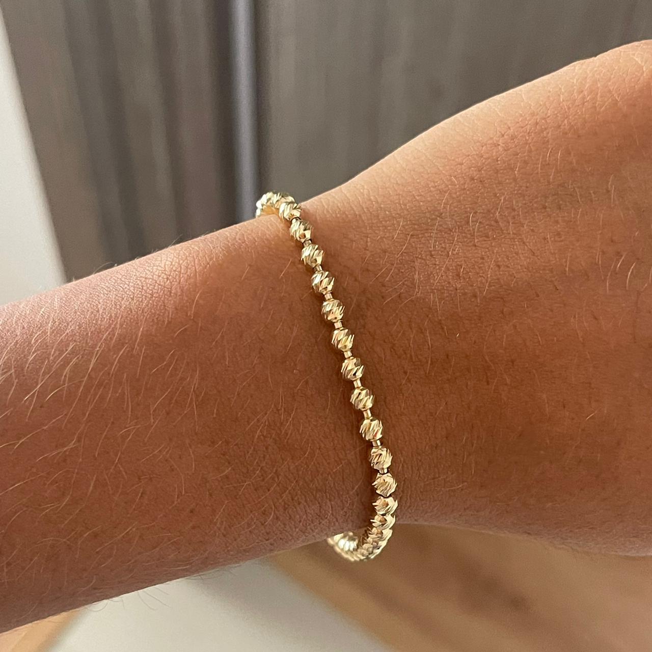 Pulso Militar 8.1gr/19cm Diamantado Oro Amarillo