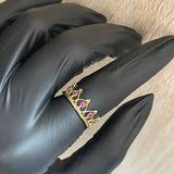Anillo Corona 3.05gr/T6 Circones Rosa Oro Amarillo