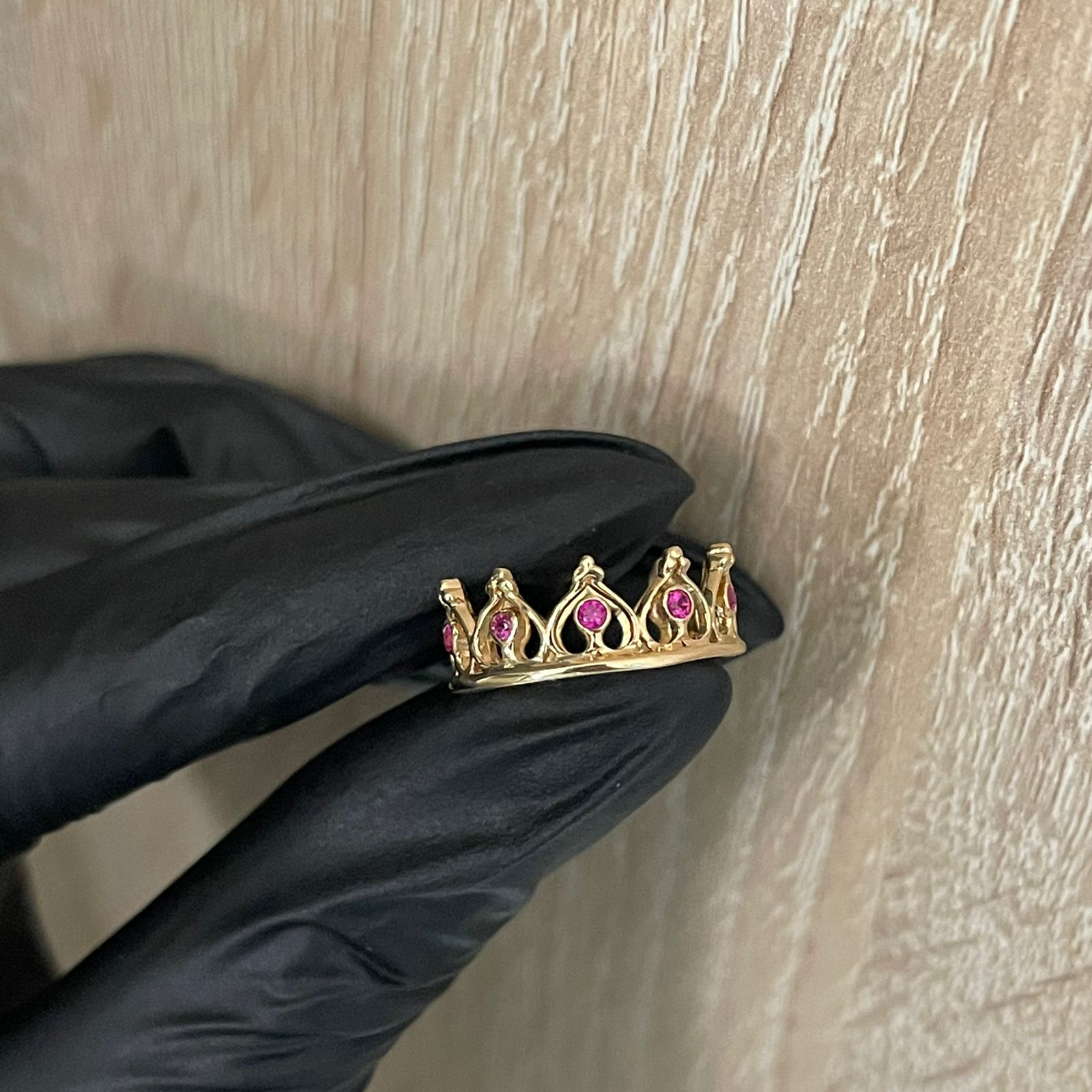 Anillo Corona 3.05gr/T6 Circones Rosa Oro Amarillo