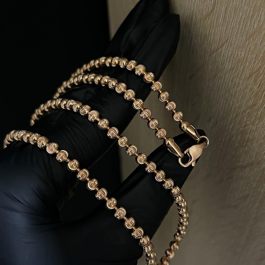 Cadena Militar Diamantada Media Luna 33.8gr/70cm Oro Rosa