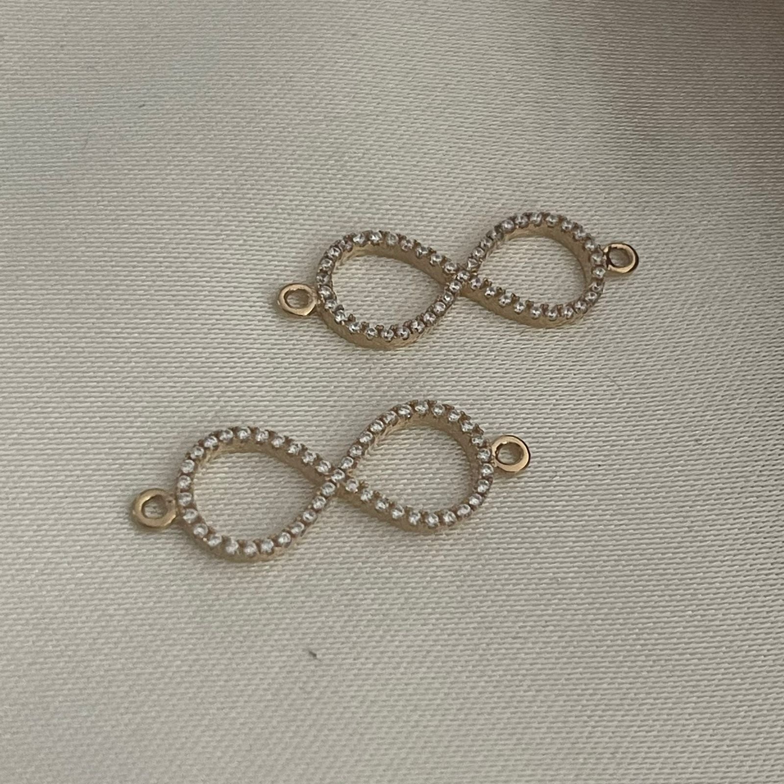 Herraje Infinito 1.3gr Circon Blanco Oro Amarillo