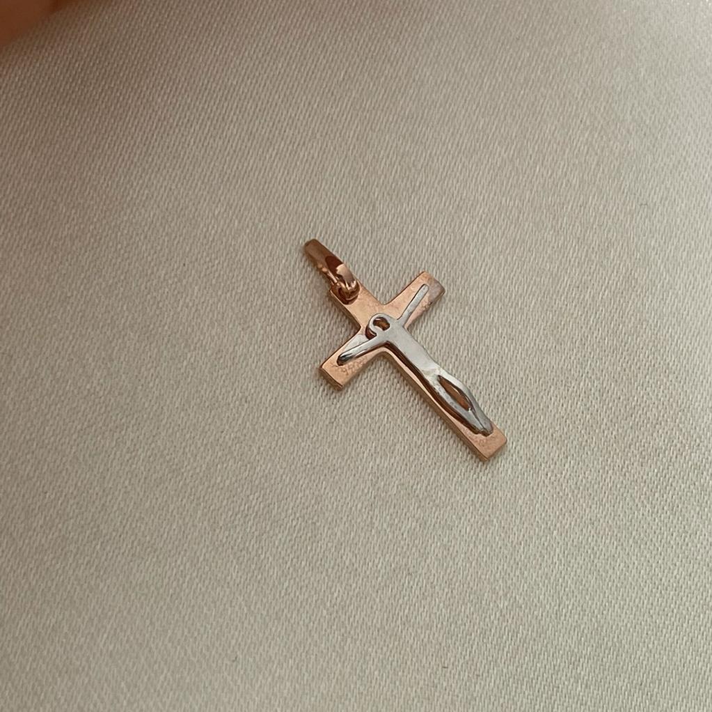 Dije Cristo 1.6gr Oro Rosa Blanco