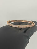 Pulso Aro Ct 13.8gr / 17cm Circones Blancos Oro Rosa