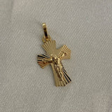 Dije Cristo 1.35gr Diamantado Oro Amarillo