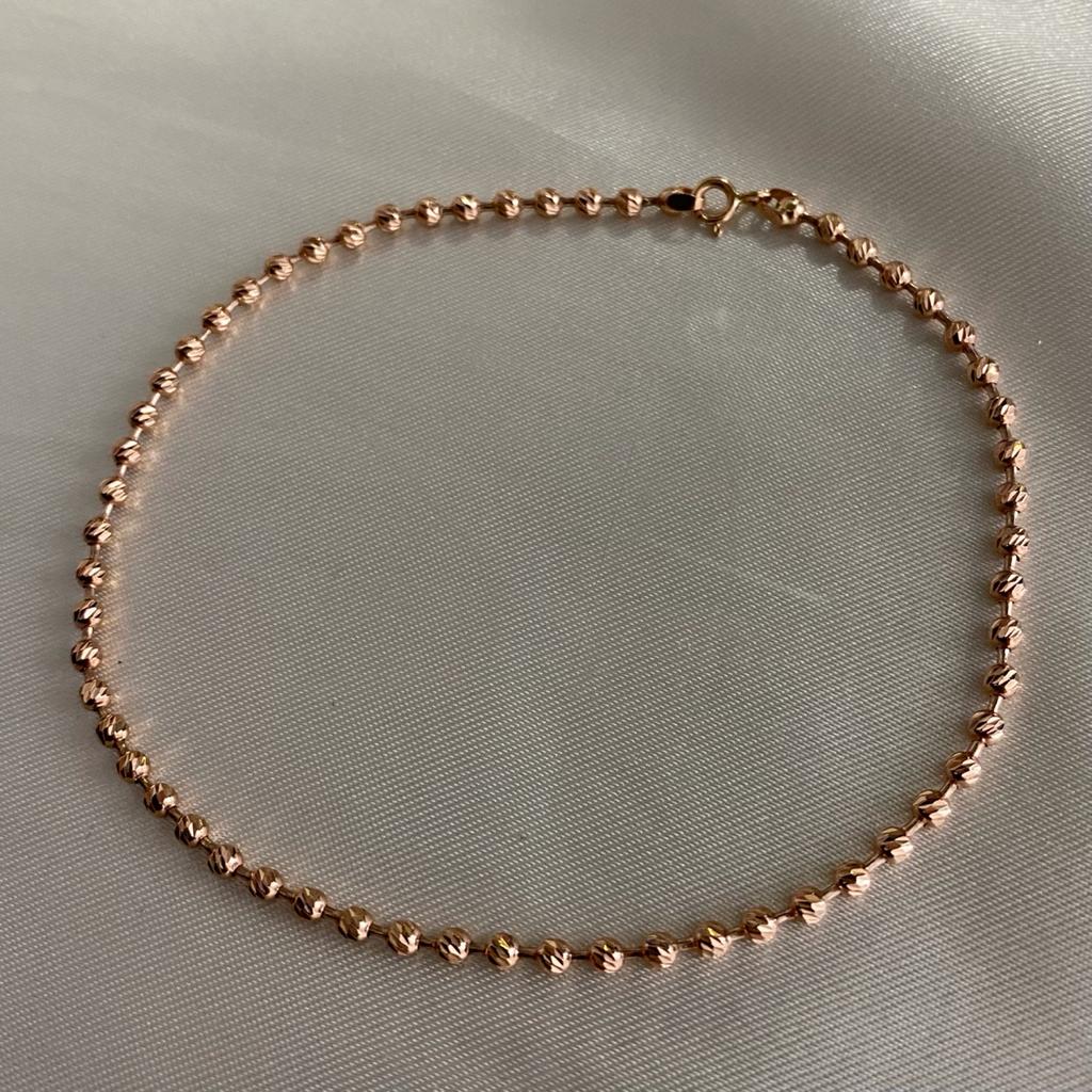 Tobillera Militar Diamantada 7.95gr/27cm Oro Rosa