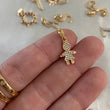 Dije Niña 0.8gr Circones Blancos Oro Amarillo