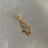 Dije Niña 0.8gr Circones Blancos Oro Amarillo