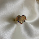 Anillo Corazon Rayado 2.3gr - T5 1/2 Circones Colores Oro Amarillo