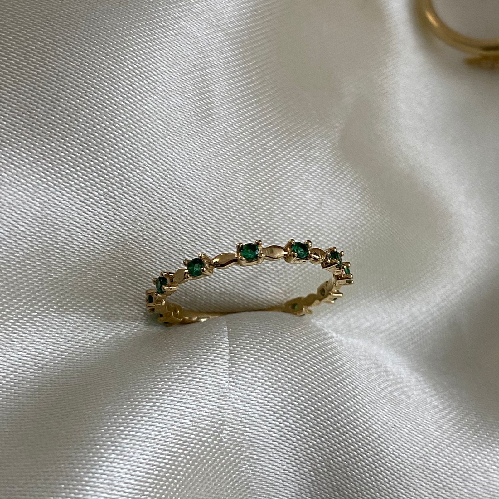 Anillo 1.3gr-T7 1/2 Circones Verde Oro Amarillo