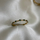 Anillo 1.3gr-T7 1/2 Circones Verde Oro Amarillo