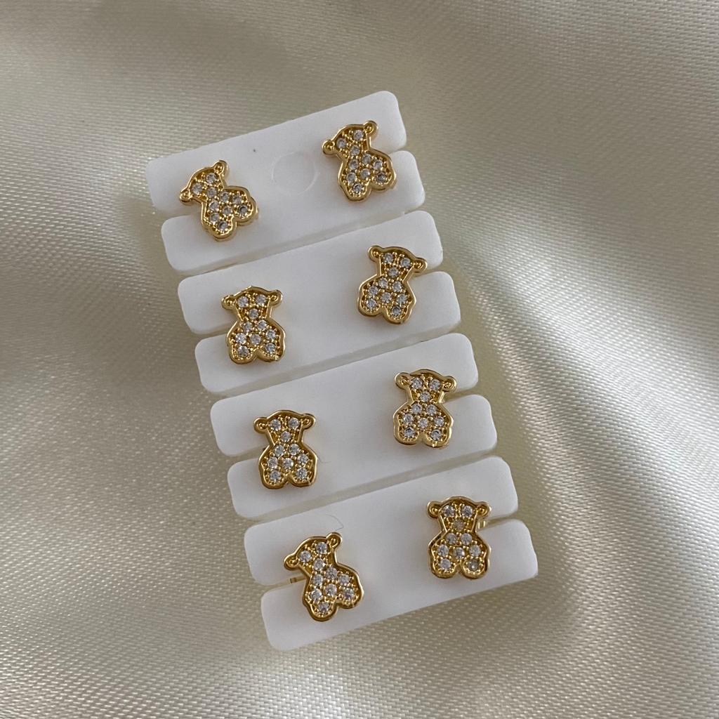 Topos Oso TS 1.0gr Circones Blancos Oro Amarillo