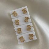 Topos Oso TS 1.0gr Circones Blancos Oro Amarillo
