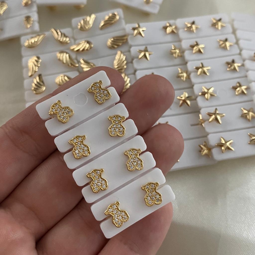 Topos Oso TS 1.0gr Circones Blancos Oro Amarillo