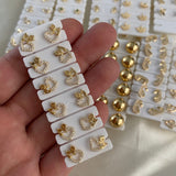 Topos Corazon Oso 1.0gr Circones Blancos Oro Amarillo