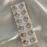 Topos Corazon Oso 1.0gr Circones Blancos Oro Amarillo