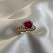 Anillo Solitario Halo 2.8gr-T5 Circones Rojos Blancos Oro Amarillo