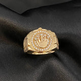 Anillo Corona RX 6.3gr - T6 3/4 Circones Blancos Oro Amarillo*