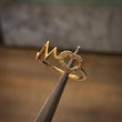 Anillo Corazon 1.45gr-T6 1/4 Latido Circones Blancos Oro Amarillo*