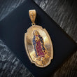 Dije Virgen Guadalupe 18.55gr/6.7cm Circon Azul Oro Amarillo