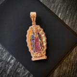 Dije Virgen de Guadalupe 9.6gr / 4.8cm Circones Azules Fucsias Blancos Oro Rosa
