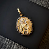 Dije San José 9.3gr/4.0cm Medalla Oro Amarillo Circones Negros