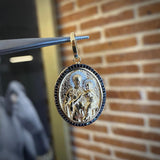 Dije San José 9.3gr/4.0cm Medalla Oro Amarillo Circones Negros