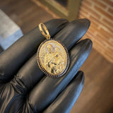 Dije San José 9.3gr/4.0cm Medalla Oro Amarillo Circones Negros