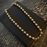 Tobillera Bolas 5.85gr/24cm Diamantadas 4mm 1x1 Oro Amarillo