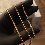 Cadena Militar 19.15gr / 60cm Bola 3mm Diamantadas Oro Rosa