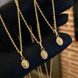 OFERTA!! Set Cadena Lazo 0.95gr/50cm + Dije San Miguel 0.25gr/1.4cm Liso Oro Amarillo