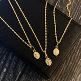 OFERTA!! Set Cadena Lazo 0.95gr/50cm + Dije San Miguel 0.25gr/1.4cm Liso Oro Amarillo