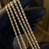 Cadena Plana 1.95gr / 45cm / 1.6mm Diamantada Tres Oros +3