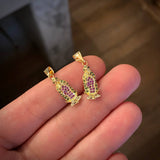 Dije Virgen de Guadalupe 1.65gr/2.6cm Silueta Circones Verdes Fucsias Oro Amarillo*