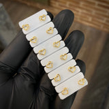 Topos Corazon 0.6gr Circon Blanco Oro Amarillo*