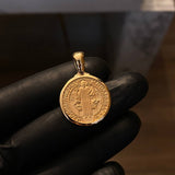 Dije San Benito Medalla 5.8gr / 3.2cm Mate Oro Amarillo