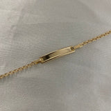 Pulso Aro Seguido Doble 1.4gr/15cm Bebe Placa Curva Bordada Oro Amarillo