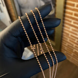 Cadena Militar 10gr / 60cm Bola 2mm Oro Rosa +3*