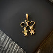 Dije Niños Corazon 1.9gr/2.5cm Circones Verdes Rosas Oro Amarillo*
