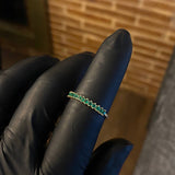 Anillo Linea 1.7gr T7 1/4 Circones Verdes Oro Amarillo