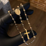 Rosario Virgen Milagrosa 10gr / 60cm Bola 4-5mm Lisa Tres Oros (Oferta)