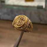 Anillo Simbolo Dolar 11.0gr-T9 Circones Blancos Oros Amarillo*