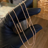 Cadena Militar 7.45gr/60cm Diamantadas 2mm Oro Rosa +3