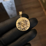 Dije Medusa Tribal 2.75gr / 3.2cm Mate Oro Amarillo Italy +4